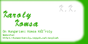 karoly komsa business card